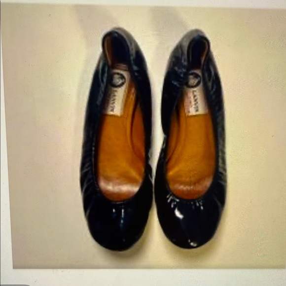 Lanvin Black Patent Leather Flats